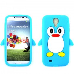 Samsung Galaxy S4 3D Penguin Case (Sky Blue)